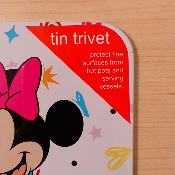 Mickey Minnie Mouse Metal Tin Cork Trivet Hot Plate - Picture 2 of 6